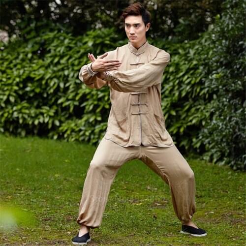 Tai Chi Uniforms Chinese Traditional Clothing Adult Set Man Loose Exercise Kung Fu Suits Performance Wing Chun Wu Shu Costumes