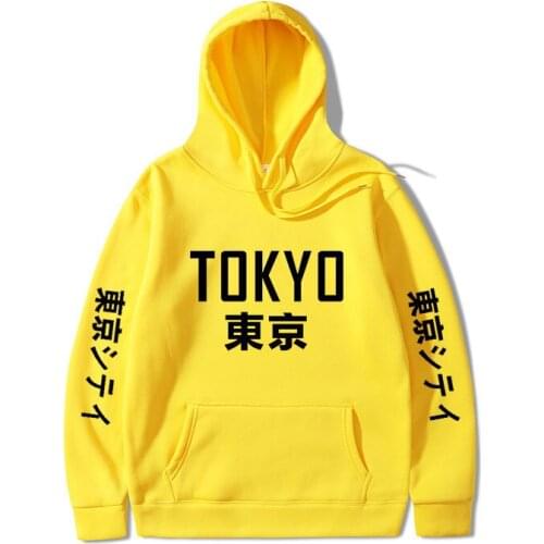 Autumn Japanese Embroidery Tokyo Printed Fleece Hoodies 2020 Winter Japan Casual Sweatshirts Streetwear Pullover Men Clothing