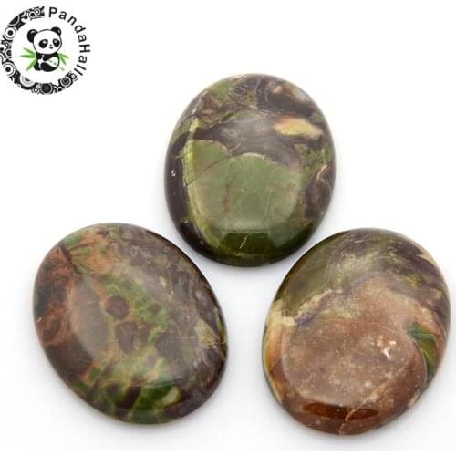 1pc natural jasper stone cabochons, oval, 40x30x7~9mm