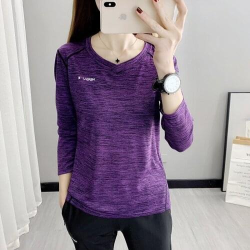 Summer breathable sports quick-drying t-shirt ladies long-sleeved outdoor thin stretch all-match mountaineering clothing running