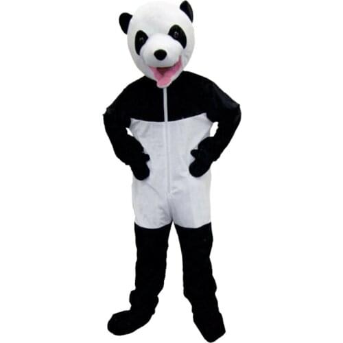 Cute White and Black Pandas Are Dressed Up In The United States As Children and Adults Halloween and Easter Advertising Costumes