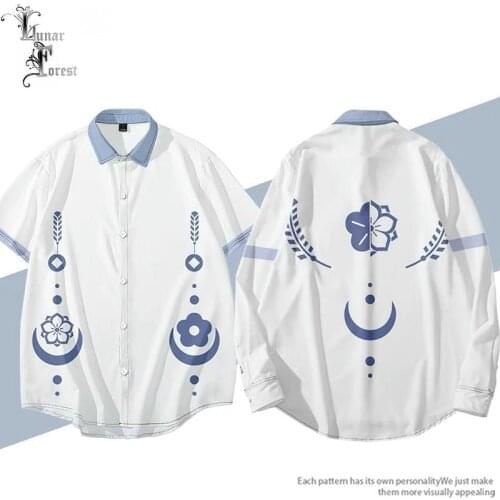 Miko Style 3D Printing Unisex Shirt Women/Men Casual Short Sleeve Cool Loose Button Streetwear Overclothes Oversize