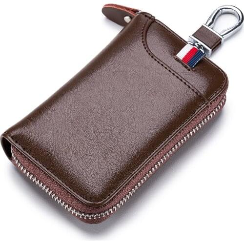 Split Leather Men Car Key Wallet Fashion Brand Women Multifunction Keys Organizer Coin Purse Bag Ladies Housekeeper Key Holder