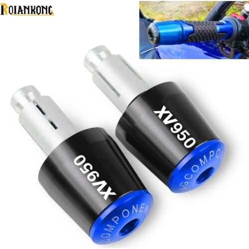 XV950 LOGO Motorcycle Handlebar Hand Grips Handle Bar End Cap Cover For YAMAHA XV 950 RACER 2012 2013 2014 2015 2016 2017 2018