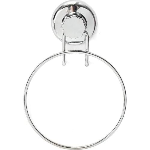 SmileMonkey Suction Cup Stainless Steel Towel Rings Wall Mounted Bathroom Towel Racks For Bathroom Accessories
