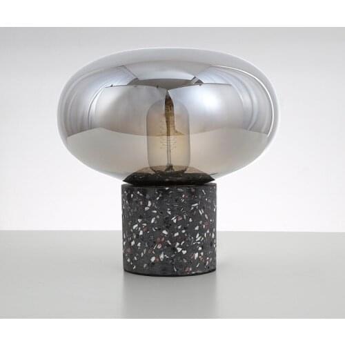 Nordic simple modern desk glass desk lamp bedside lamp bedroom American style porch terrazzo cement model room