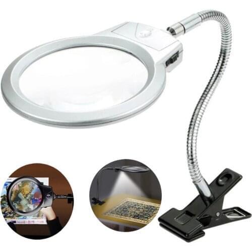 New 5D diy full Diamond Painting Tools Magnifier Glass LED Light Folding Cross Stitch diamond Embroidery Accessories gift