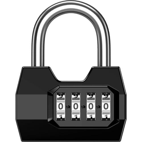 Portable 4 Dial Digit Combination Lock Weatherproof Protection Security Padlock Outdoor Gym Safely Code Lock Black