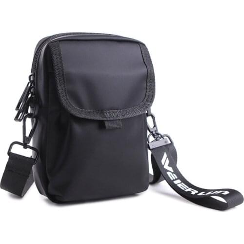 Casual Fashion Man Shoulder Bags Mini New Cross Body Bag Solid Color Waist Bags Black Polyester Zipper Bag Crossbody for 2020