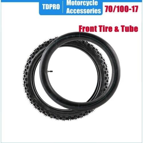 TDPRO Motorcycle Tyres Accessories 70/100-17 Front Knobby Wheel Tyre Tire & 2.75-17 Inner Tube FOR HONDA CT90 CT110 Trail Bike