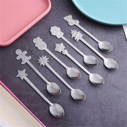 Navidad Gingerbread Man Snowman Boots Stainless Steel Spoon New Year Christmas Decoration Merry Christmas Christmas Gift Kids