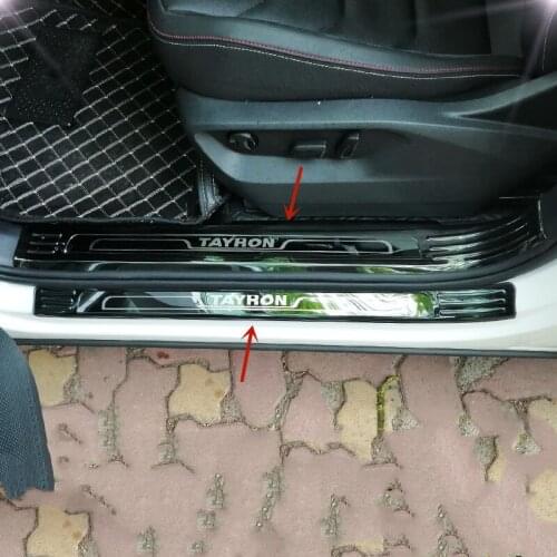 For Volkswagen TAYRON 2018-2019 High-quality stainless steel Threshold bar Trunk guard threshold Shield Anti-scratch Car styling
