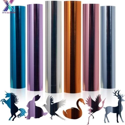 XFX HTV 25x150cm Cricut Soft Metal Adhesive Craft Permanent Vinyl Sticker Letter Film Soft Metal Htv Vinyl for Tshirt Stickers