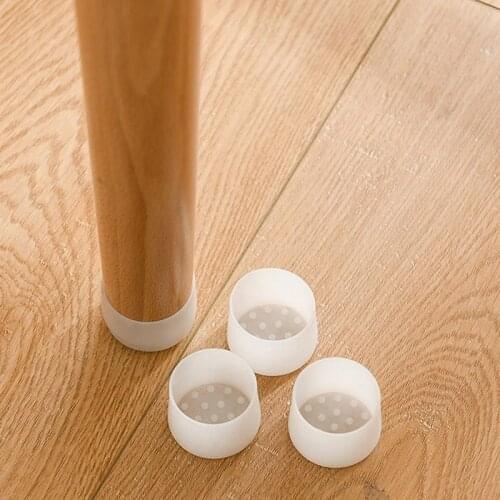 4pcs/set Chair Leg Caps Silicon Feet Protector Pads Furniture Table Covers Socks Hole Plugs Dust Cover Plastic