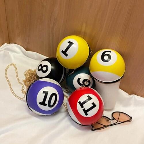 RACK IT UP BILLIARDS BALL CROSSBODY BAG for Women Fashion Purses and Handbag Female Mini Shoulder Bag Clutch Bag 2021 Pu Leather