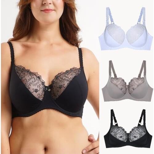 Push Up Bras for Women Sexy Elastic Comfortable Bralette Three Quarters(3/4 Cup) Lace Plus Size High Quality Breathable Lingerie