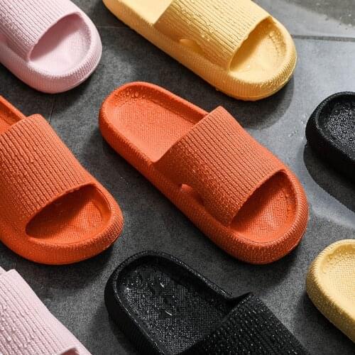 2021 Thick Sole Home Women Slippers 4cm Heel Ladies Platform Flat Shoes Non-slip EVA Living Room Indoor Slides Women Slippers