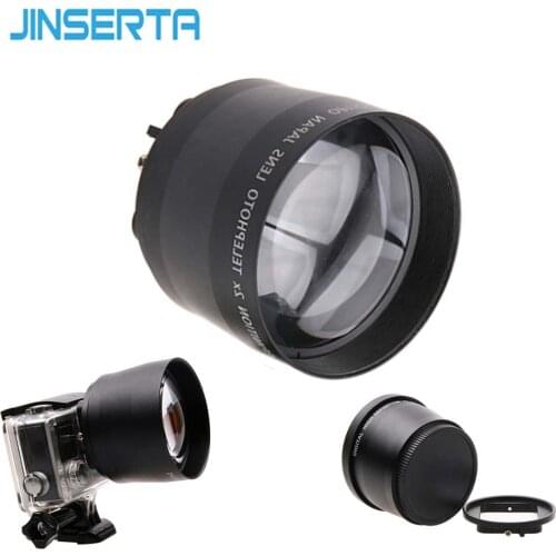 JINSERTA 52mm Zoom Lens for Gopro Digital Camera DSLR Accessory 2.2x Zoom Lens Telephoto For Gopro Hero 5 6 3+ 4 Xiaoyi 4Ki