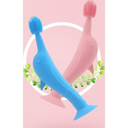 1Pc Baby Toothbrush Set Infant Brushing Teeth dolphin Training Safety Cover Design Soft Healthy Teether Toddler Oral Care Hot