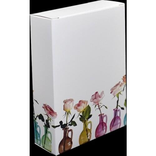 10pcs/lot 10.6x3.9x15.5cm Colorful Flower Print Gift DIY Package Box Mask Packaging Box Cardboard Kraft Paper Packing Boxes