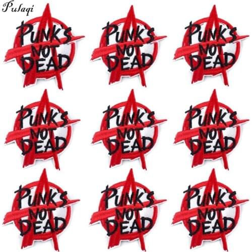 10PCS Punk Patch Embroideried Patches For Clothing Iron On Patches For Clothes DIY Applique Stripes Embroidery Patch Wholesale