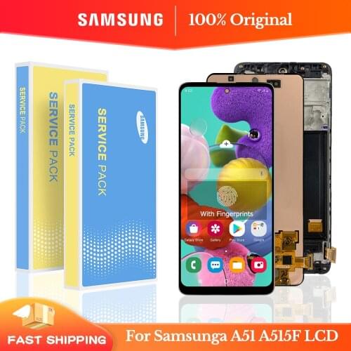 100% Original For Galaxy A51 LCD with frame Digitizer Sensor Assembly For Samsung A51 Display A515 A515F A515F/DS,A515FD A515F