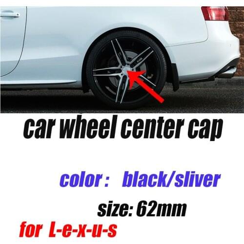 4Pcs ABS Black/Silvery 62mm 6.2cm Auto Wheel Center Cap Covers Wheel Hub Cap for Lexus Car Accessorie