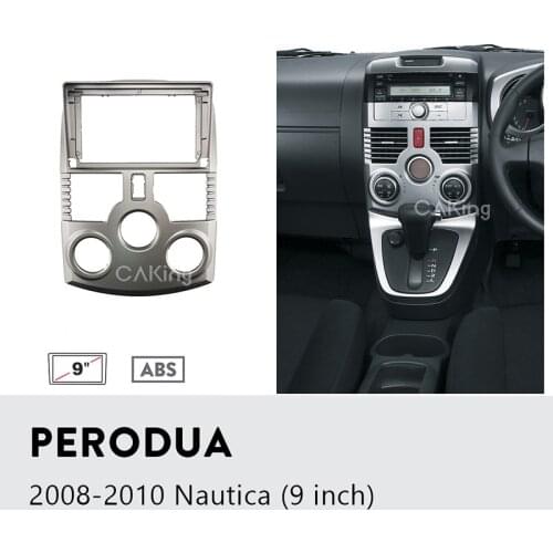 9 inch Car Fascia Panel for Perodua Nautica 2008-2010 GPS DVD Player Frame Audio Adapter Facia 9inch Plate Trim Bezel Dash Kit