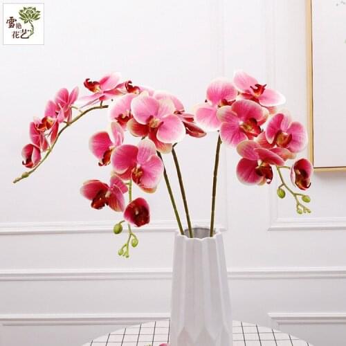 9 heads Phalaenopsis artificial flower wedding home decoration fake flower Floral Arrangement Material