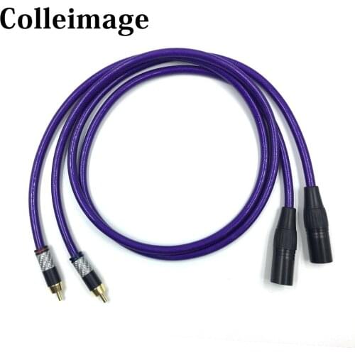 Colleimage Pair HIFI XLR Male to Dual RCA Male Plug Audio Signal Patch Cable 3 Pin 2 XLR Male to 2 XLR Female Audio Cable