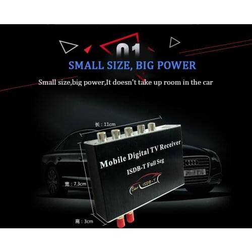 Car Digital TV Box High-speed Mobile Receiver TV Tuner ISDB-T Full Seg Double Antenna Auto Brazil Chile Peru South America