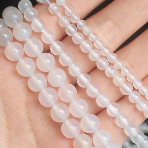 4-8mm Natural White Agate beads 15inch Per strand, For DIY Jewelry Making, pendant,necklace