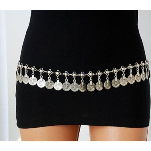 Bohemian Gypsy Coins Chain Tassel Waist Chain Body Jewelry For Women Beach Bikini Accessories Dance Belt Belly Chains