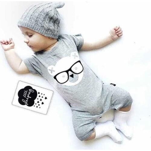 Baby Clothes Short Sleeve Print Cotton Summer Clothes For Baby Girl Bodysuits Baby Jumpsuit Infant Baby Girl Boy Clothes 3-24M