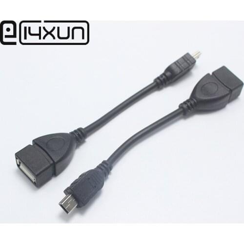 EClyxun 1pcs Mini USB Male Connector to USB 2.0 Female Socket Converter OTG Adapter Cable for Smart Phone Wholesale