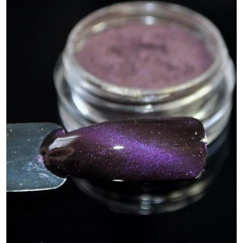Chameleon Cat Eye Chrome Pigment Glitter Shimmer Galaxy Purple Nail Art Powder Decoration D8079