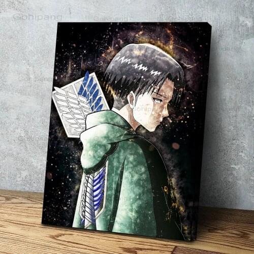 Canvas Painting Japanese Anime Modular Levi Ackerman Pictures HD Printed Anime Poster Living Room Home Decor No Frame Painting