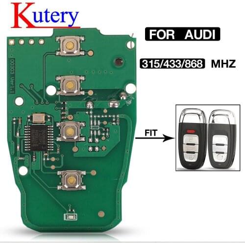 Kutery 3/4 Button 315/433/868Mhz 8T0 959 754C Remote Car Key Circuit Board For Audi Q5 A4L A5 A6 A7 A8 RS4 RS5 S4 S5