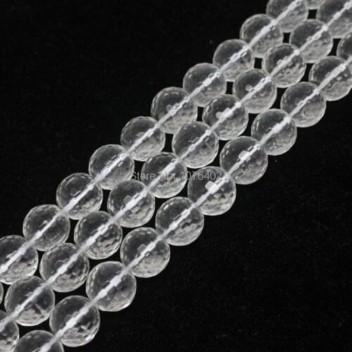 Mini.order is $7!Wholesale 35pcs,12mm Beautiful 64 Surface Faceted Clear Rock Crystal Quartz DIY Round Loose Beads 15"