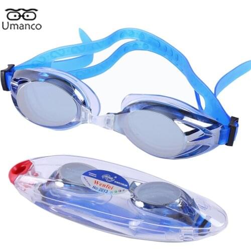 Fashion Swimming Goggles Glasses For Women Men Silicone PC Swim Eyewear Anti-fog with Plastic Box Waterproof Pool Glasses