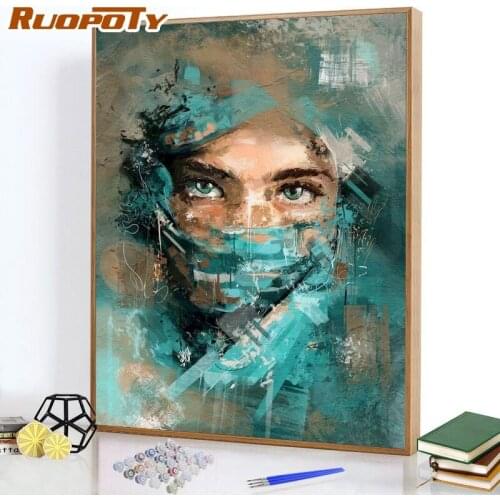 RUOPOTY Diy Frame Painting By Numbers Figure For Adults and child Drawing Handmade Acrylic on Canvas Painting Home Decor Gift