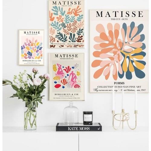 Matisse Retro Abstract Plants Flowers Canvas Painting Wall Art Nordic Posters and Prints Wall Pictures for Living Room Decor