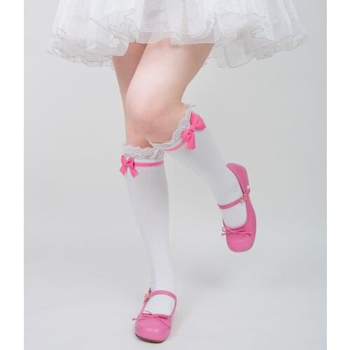 Lolita Socks Women Spring Bow Tube Socks Lolita Lace Cotton Socks Sweet