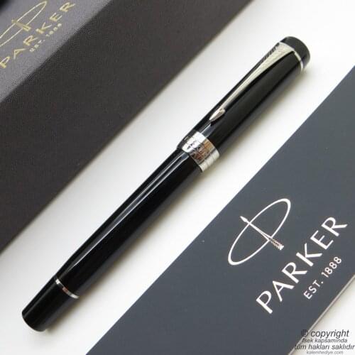 Parker Duofold Black CT 18K Gold Nib Fountain Pen | Parker Pen | İsme Special Pen | Gift Pen