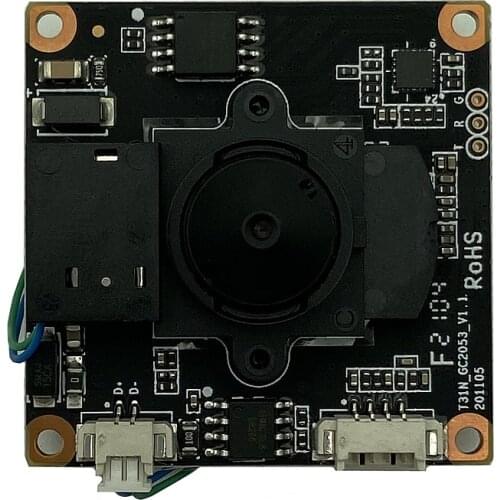T31N+GC2053 3MP IP Camera Module Board Mini Lens 3.7mm 2304*1296 20fps Onvif Motion Detection 38*38mm Audio Interface Radiator