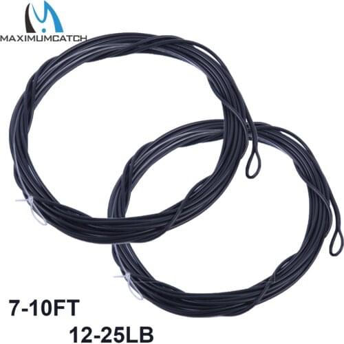 Maximumcatch 2pcs 5-12FT 10-25LB Monofilament Core Poly Leader 3-6ips Sinking Fishing Line