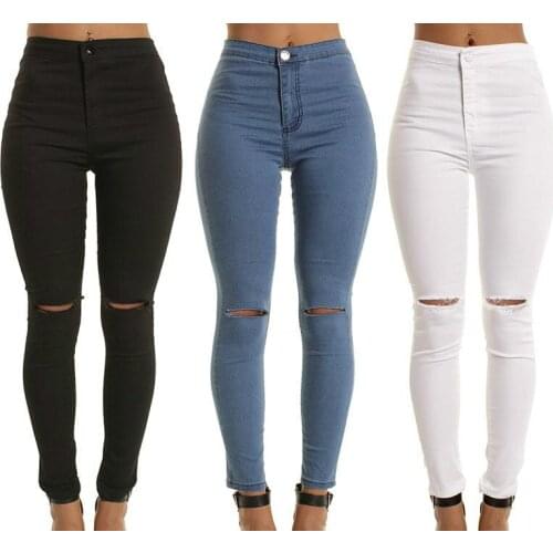 Casual Slim Pencil Pants Women Leggings Sexy Knee Hole Fitness Leggings Elastic Stretch Faux Leather New Fashion