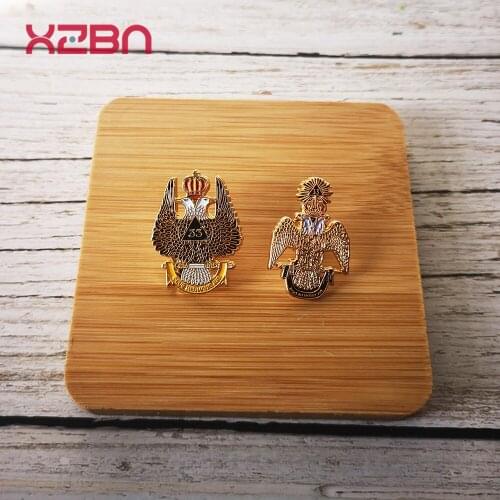 Masonic Lapel Pins Badge Mason Freemason B33 Ancient & Accepted Scottish Rite 33 Degree DEUS MEUMQUE JUS