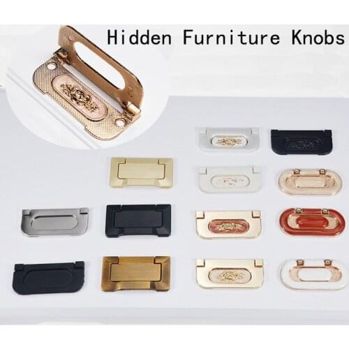 5 Pcs Hidden Recesse Knob Aluminium Alloy Modern Hidden Embed Kitchen Cabinet Cupboard Door Drawer Handle Furniture Hardware