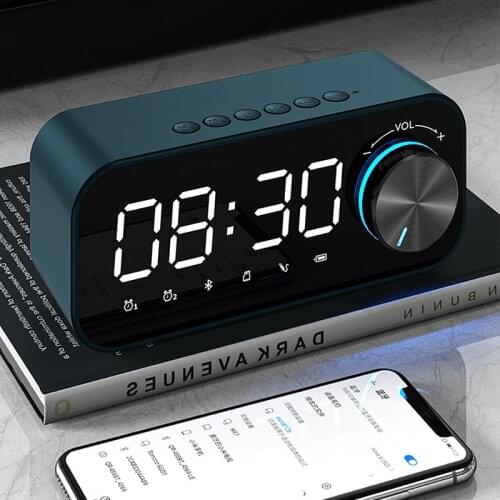 LED Display Alarm Clock Bluetooth Speaker Mobile APP Remote Control High-definition Screen Time Display mini Subwoofer